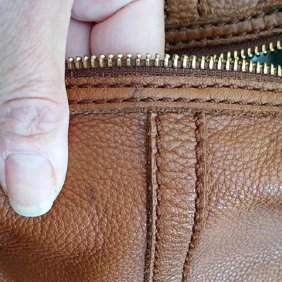 Fossil Tan Leather Satchel - Picture 16 of 16
